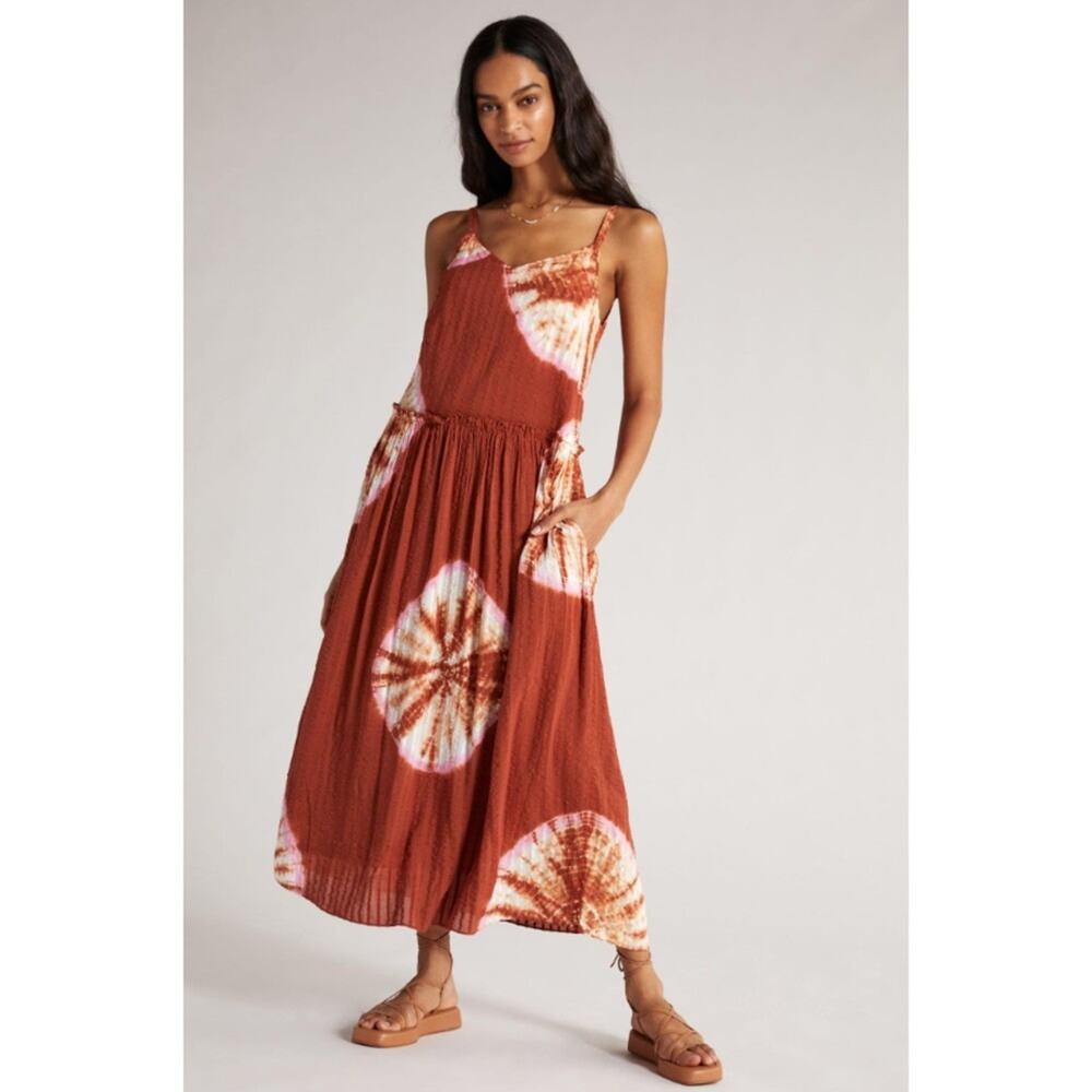 Anthropologie The Odells Maxi Dress Textured Lagenlook Boho Festival Casual S